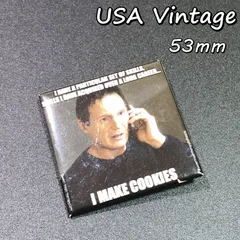 缶 バッジ　アメリカ　輸入雑貨　ビンテージ　53mm　『 クッキーを作る 』　当時物　　ヴィンテージ　バッチ　ピンバッチ　※　ノベルティー 　アドバタイジング　レトロ　昭和　( BAT1234 )