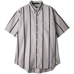 古着 ラルフローレン Ralph Lauren CHAPS チャップス 半袖 ボタンダウン ストライプシャツ メンズM相当/eaa611059