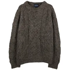 古着 80~90年代 ランズエンド LANDS’ END フィッシャーマン アランニットセーター アイルランド製 メンズM相当 ヴィンテージ/eaa612109