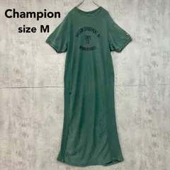 Champion チャンピオン アーバンリサーチ リバースウィーブ スウェット ワンピース 緑 M コラボ 100%コットン 膝丈 ロング ロゴプリント クルーネック ビンテージ風 背面スリット ★ ■◆