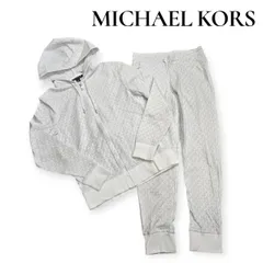 MICHAEL KORS マイケルコース スウェット パーカー セットアップ XSサイズ MK柄 ホワイト系 メンズ アパレル ブランド パンツ フーディー