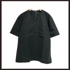 新品未使用　A.P.C.（アーペーセー）　ノーカラー 半袖シャツ　L　ブラック