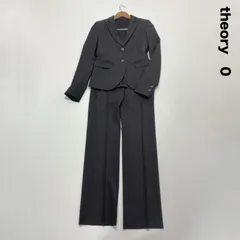 theory セオリー☆TAILOR テーラードジャケット&ストレートスラックス 0 黒 ブラック パンツスーツ