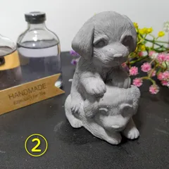 アロマストーン　2匹のワンちゃん　ハンドメイド　香りなし　石膏