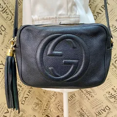 グッチ ショルダーバッグ ポシェット GGマーモント 黒 GA408
