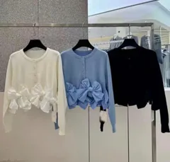 ヘムリボンデザインショートカーデ　ジャスグリッティー　フレイアイディー　トレフルプラスワン　HIAND loulou アナトリエ　foxey tobechic tocca 好きに