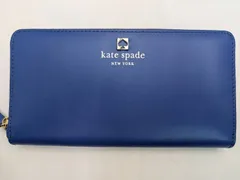 N【未使用保管品】ケイトスペード Kate spade 長財布 ブルーカラー レザー
