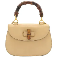 グッチ GUCCI 2WAYバッグ バンブー 1947 レザー ベージュ ゴールド金具  トップハンドルバッグ  【中古】