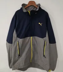 プーマ ネイビー/グレー ウィンドブレーカー ジャケット 105 (XL)