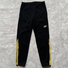 YONEX ヨネックス トラックパンツ ジャージ M 黒 黄 サイドライン 裾ファスナー