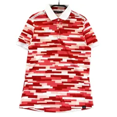 サイズ：M ADIDAS GOLF アディダスゴルフ  半袖ポロシャツ 総柄 レッド系 [240101585503] ゴルフウェア レディース ストスト
