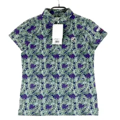 サイズ：0 JACK BUNNY ジャックバニー LIBERTY 半袖ポロシャツ リーフ総柄 パープル系 [240101621154] ゴルフウェア レディース ストスト