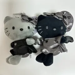(新品) サンリオ ブラックエンジェル シリーズ ブラック シルバー グレー ハローキティ(ハローキティ) ぬいぐるみ キーホルダー