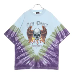 RICE NINE TEN (ライスナインテン) TIE DYE フロントスカルプリント タイダイ 半袖Tシャツカットソー ブルー