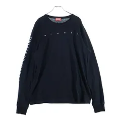 DIESEL (ディーゼル) JUST LS N7 ロゴプリント ロングスリーブ 長袖Tシャツ ブラック A12288