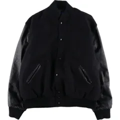 古着 90年代 HOLLOWAY 袖革ウールボタンスタジャン バーシティジャケット USA製 メンズXXL相当 ヴィンテージ/eaa612594
