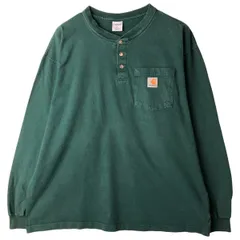 古着 カーハート Carhartt ヘンリーネック 無地ポケットロングTシャツ ロンT メンズL相当/eaa610656