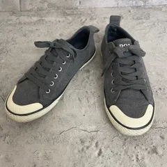 美品　POLO RALPH LAUREN　ラルフローレン　キャンバススニーカー　ホースロゴ　刺繍　グレー　23.5cm