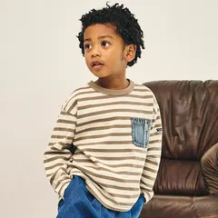 《新品》デニムポケット長袖Tシャツ 100 120 F.O.KIDS 子供服 R406104