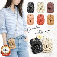 ★スマホショルダー スマホポーチ レディース スマホポシェット iPhone スマートフォン ミニショルダーバッグ 小銭入れ カード入れ 旅行 斜めがけ 肩掛け カメリア 女性用 スマホ ミニポーチ ミニバッグ おしゃれ かわいい 旅行ポーチ /2025-A/