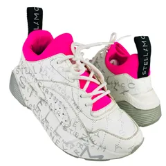 STELLA McCARTNEY★ステラマッカートニー【Eclypse・エクリプス】レディース レザー切替し ブランドロゴ総柄 オーバーサイズソール スニーカー (36) イタリア製 ブランド レディーススニーカー カジュアルシューズ