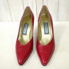 ジャンニヴェルサーチ レザー パンプス レッド 35.1/2 イタリア製