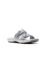クラークス レディース シューズ サンダル Clarks Cloudsteppers Womens Breeze Maye SlipOn Sandals Silver シルバー