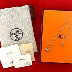 【希少モデル】HERMES エルメス　セリエ　甲丸　シルバー　ネックレス　50 希少モデル】HERMES エルメス セリエ 甲丸 シルバー ネックレス 50