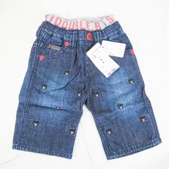 新品◯ムチャチャ ミッキーベビーショートデニムパンツ◯XS/90cm 