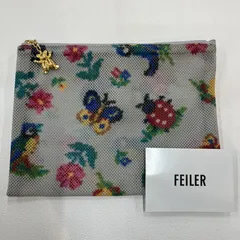 9339 FEILER フェイラー ハイジ ハイジ柄 ポーチ メッシュポーチ マルチポーチ コスメポーチ メイクポーチ レディース 小鳥 ちょうちょ てんとう虫 花 アニマル 総柄 グレー シルバーグレー ゴールド クマ くま