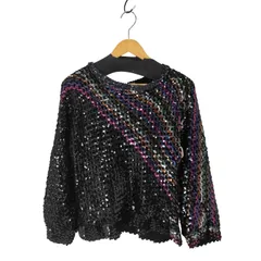 ユーズドフルギ USED古着 ローゲージ マルチカラー グラデーション スパンコール ニット レディース 表記無 