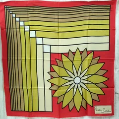 ピエールカルダン 100% シルク スカーフ フラワーフランス製