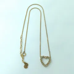 クリスチャンディオール ラインストーン ハート ネックレス ゴールドカラー ドイツ製