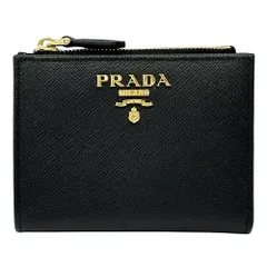 プラダ PRADA 財布 レディース ブランド 二つ折り財布 サフィアーノ NERO CIPRI 1ML050 ブラック ベージュ コンパクトウォレット ミニ財布 【中古】