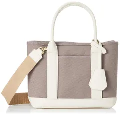 トートバッグ レディース ショルダー付き パーテーション キャンバス トート グレーアイボリー GRYIV