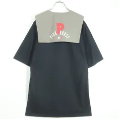 【美品】ピンクハウス★カジュアル可愛いセーラーカラー♪ ポップなロゴがおしゃれな半袖ワンピース 黒系 z17736
