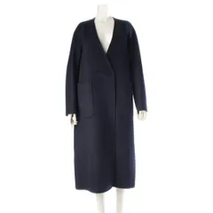 ドゥロワー ウール アンゴラ カシミヤ ノーカラー ロング コート アウター 6525-234-0698 ブラック 38【中古】