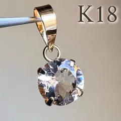 K18 天然石モルガナイト　ペンダントトップround 18金 morganite