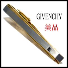 ジバンシー ゴールド×シルバー×ブラック オニキス風 4Gロゴ ネクタイ 