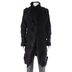 コムデギャルソンオムプリュス ウール フォックスファー 変型ロングジャケット コート アウター ブラック XL【中古】