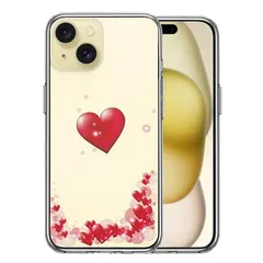 iPhone15 ケース クリア ハート いっぱい スマホケース 側面ソフト 背面ハード ハイブリッド 