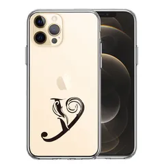 iPhone12Pro ケース クリア アルファベット 【Y】 スマホケース 側面ソフト 背面ハード ハイブリッド 