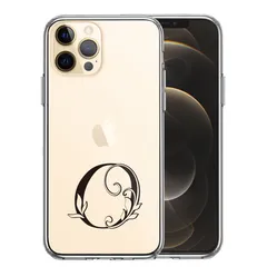 iPhone12Pro ケース クリア アルファベット 【O】 スマホケース 側面ソフト 背面ハード ハイブリッド 