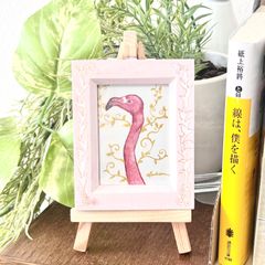 フラミンゴ アクリル画 アクリル絵の具 水彩画 油絵 原画 絵画