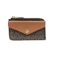 MICHAEL KORS マイケルコース フラグメントケース  MKモノグラム/PVC L字ファスナー    ブラウン レディース / 240001188384