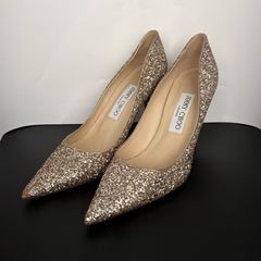 JIMMY CHOO ROMY 60 グリッターゴールドパンプス - メルカリ