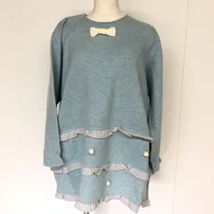 [値下げ交渉歓迎] LUNA NOTTE ルナノッテ アンゴラ混 チュニック ニット ブルー 42 B-125