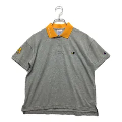 中古 レディース チャンピオンゴルフ Champion 半袖ポロシャツ M グレー×黄