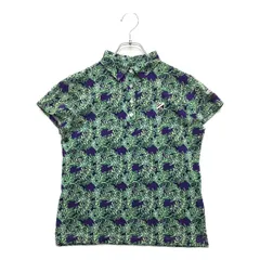 中古 レディース ジャックバニー Jack Bunny!! 半袖ポロシャツ 0(S) 緑×紫 リバティ生地