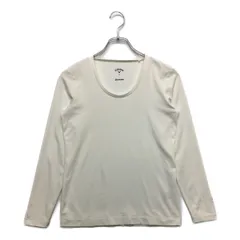 中古 レディース キャロウェイ Callaway インナー M 白 ホワイト 長袖Uネック ストレッチ